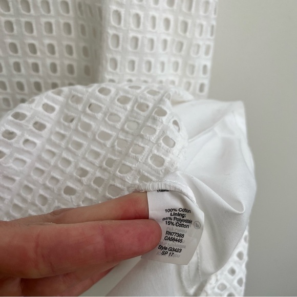 J Crew white eyelet a-line dress square neckline size 10 - Picture 9 of 10